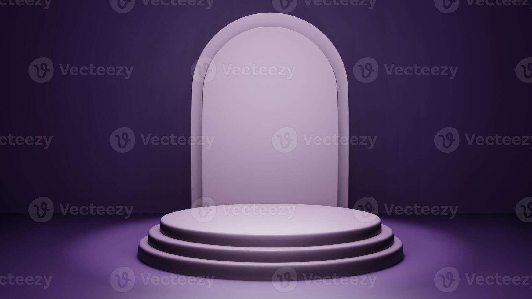 Empty cylinder podium on minimal background. Abstract minimal scene with geometric shape object. Design for product presentation. 3d redered illustration. photo