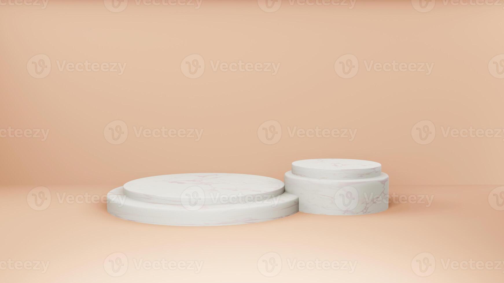 Product display and Pedestal for display concept.Blank product stand with geometrical form on pastel color background for new product,banner,sale,cosmetic,presentation.with copy space.3D render photo