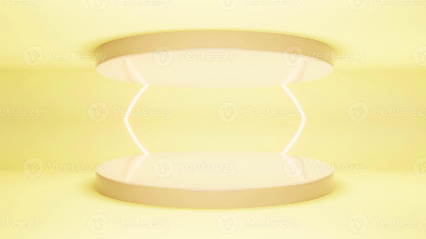 Yellow gold podium and minimal abstract background for Halloween, 3d rendering geometric shape, Stage for awards on website in modern. photo