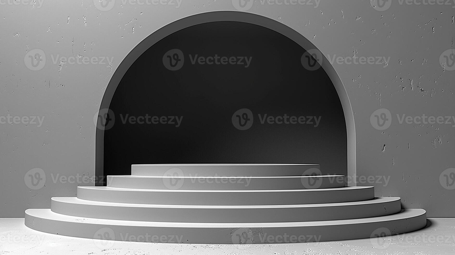 empty stage with a large archway in front of it photo