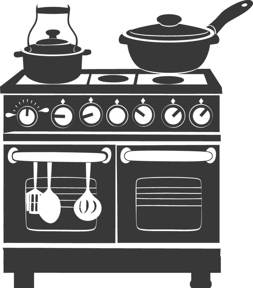 ai generado silueta horno Cocinando herramienta negro color solamente vector