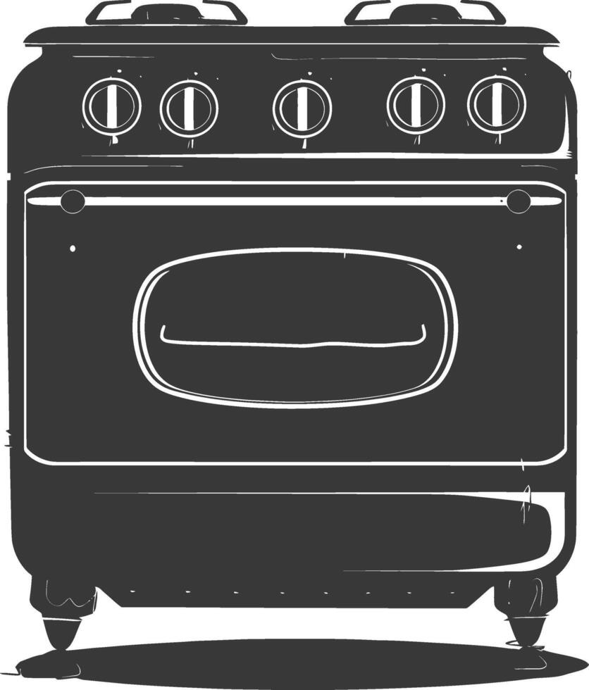 ai generado silueta horno Cocinando herramienta negro color solamente vector