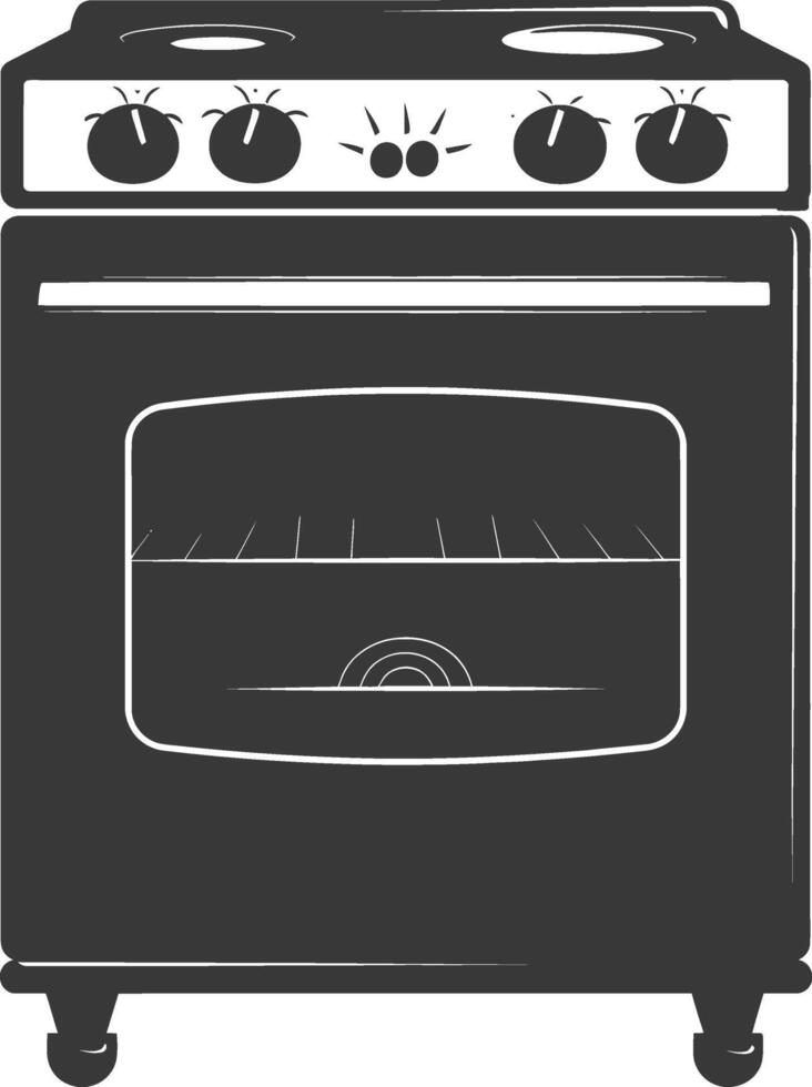 ai generado silueta horno Cocinando herramienta negro color solamente vector