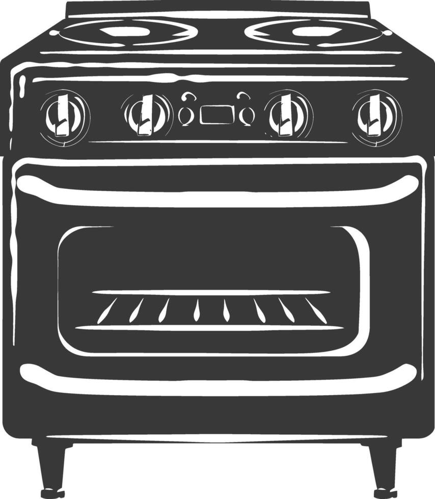 ai generado silueta horno Cocinando herramienta negro color solamente vector