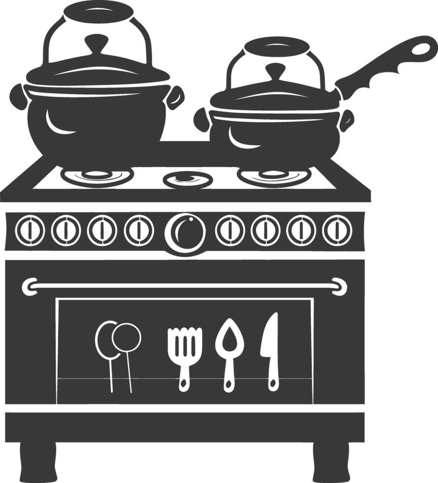 ai generado silueta horno Cocinando herramienta negro color solamente vector