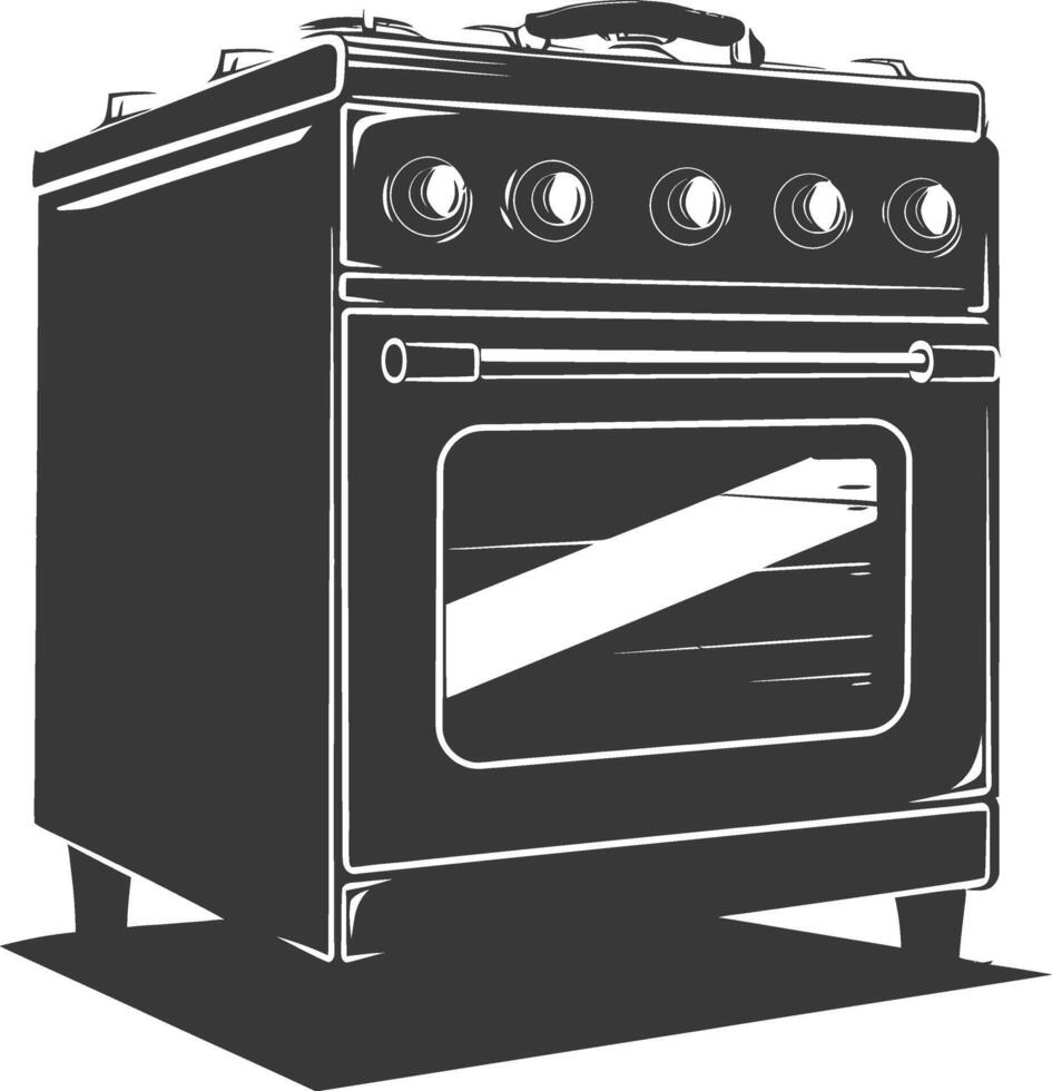 ai generado silueta horno Cocinando herramienta negro color solamente vector