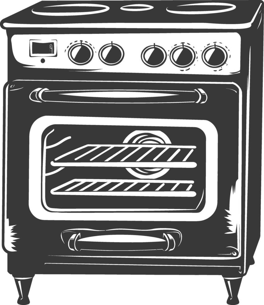 ai generado silueta horno Cocinando herramienta negro color solamente vector