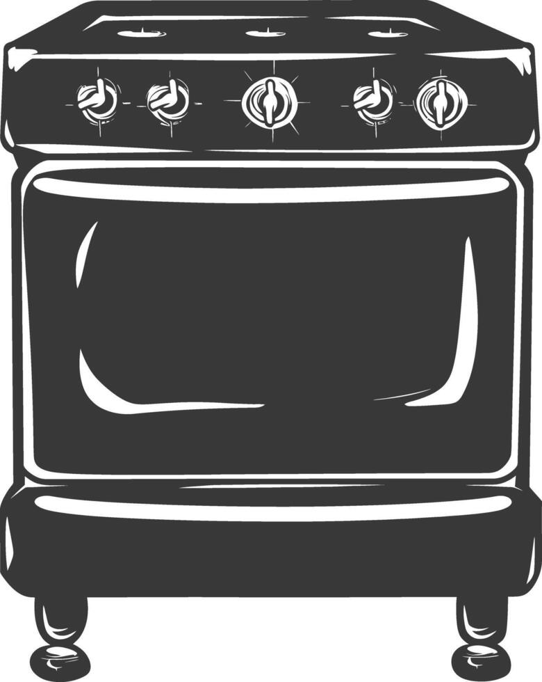 ai generado silueta horno Cocinando herramienta negro color solamente vector