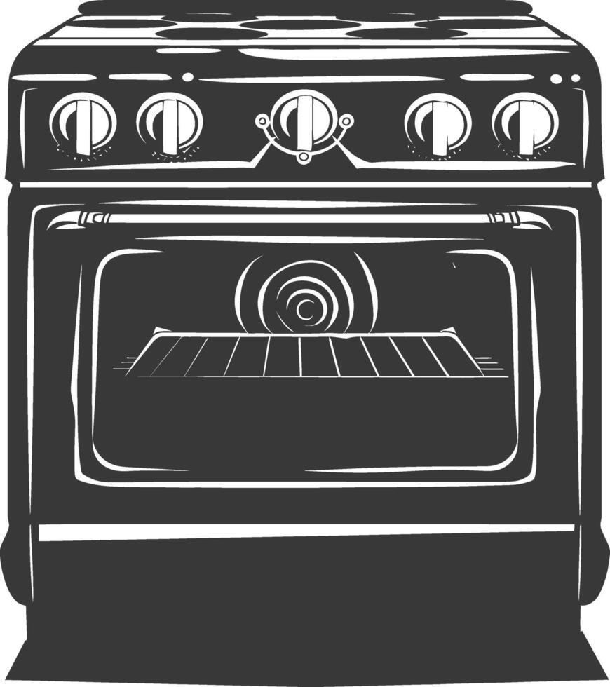 ai generado silueta horno Cocinando herramienta negro color solamente vector