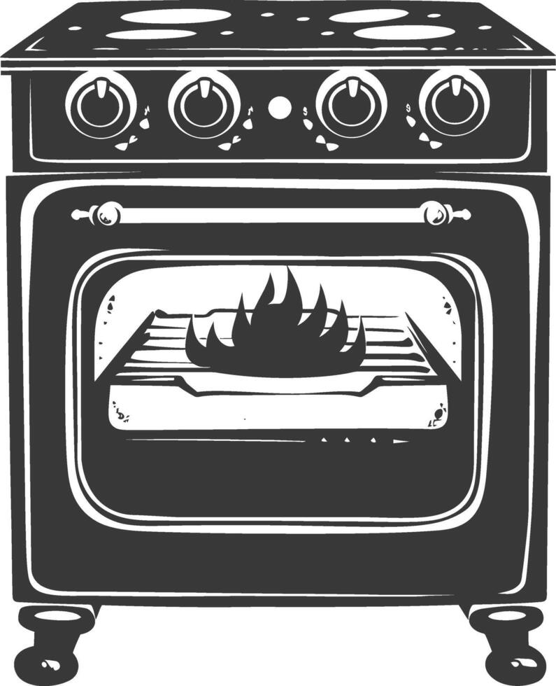 ai generado silueta horno Cocinando herramienta negro color solamente vector