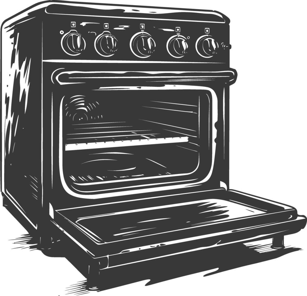 ai generado silueta horno Cocinando herramienta negro color solamente vector