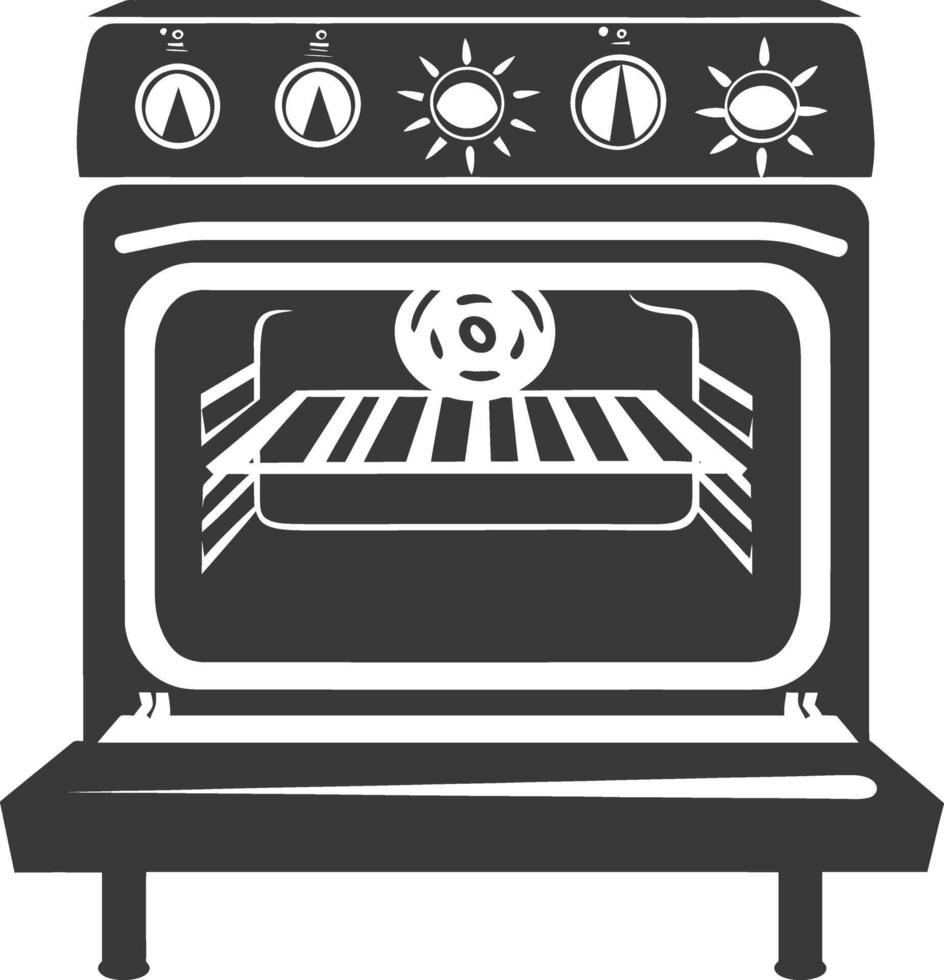 ai generado silueta horno Cocinando herramienta negro color solamente vector