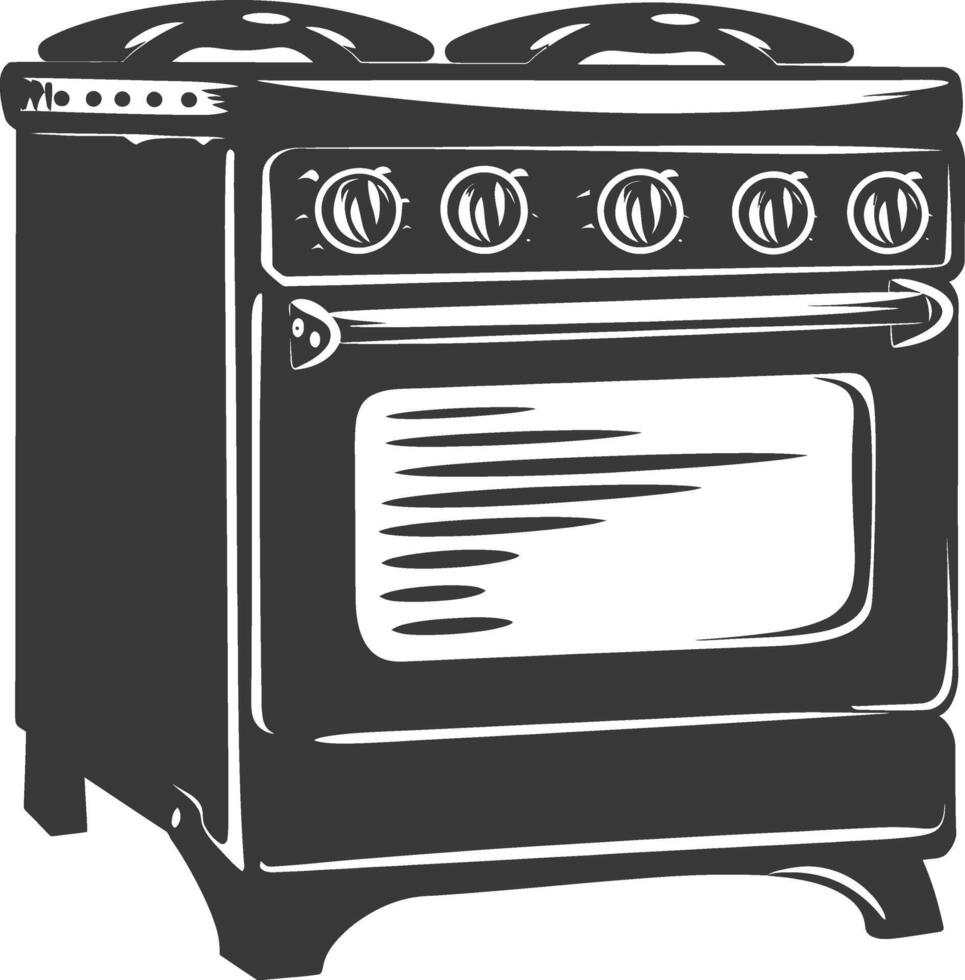 AI generated Silhouette Oven Cooking Tool black color only vector