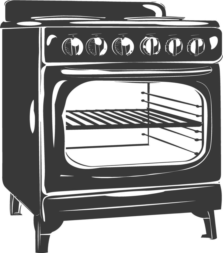 AI generated Silhouette Oven Cooking Tool black color only vector