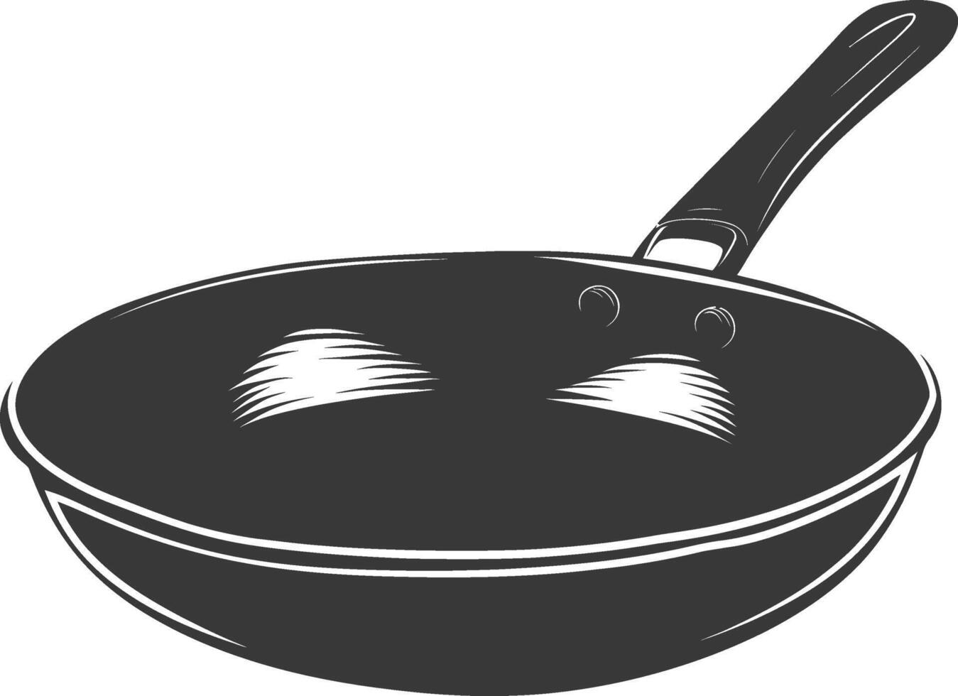 AI generated Silhouette Pan Cooking Tool black color only vector