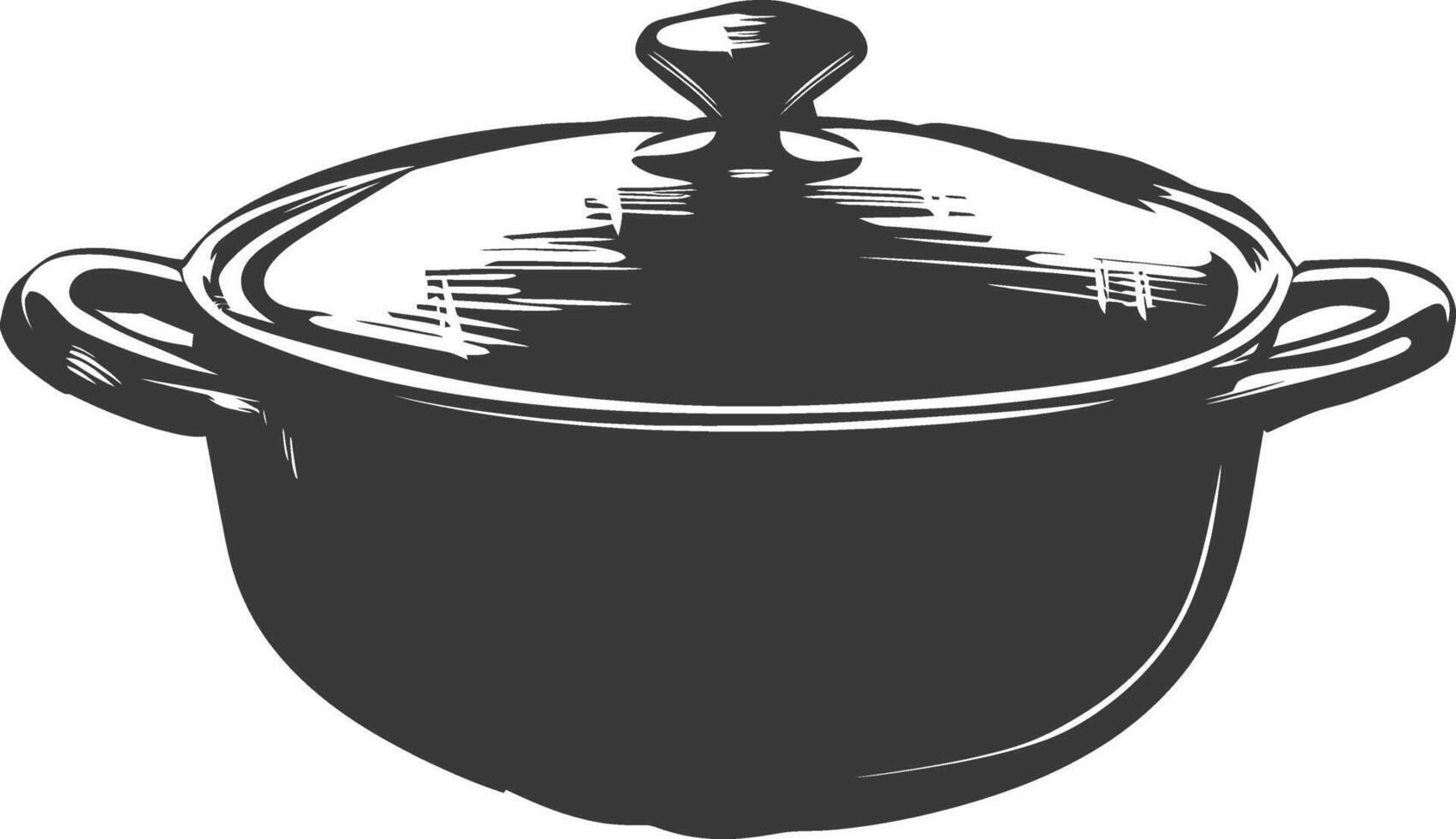 AI generated Silhouette Pan Cooking Tool black color only vector