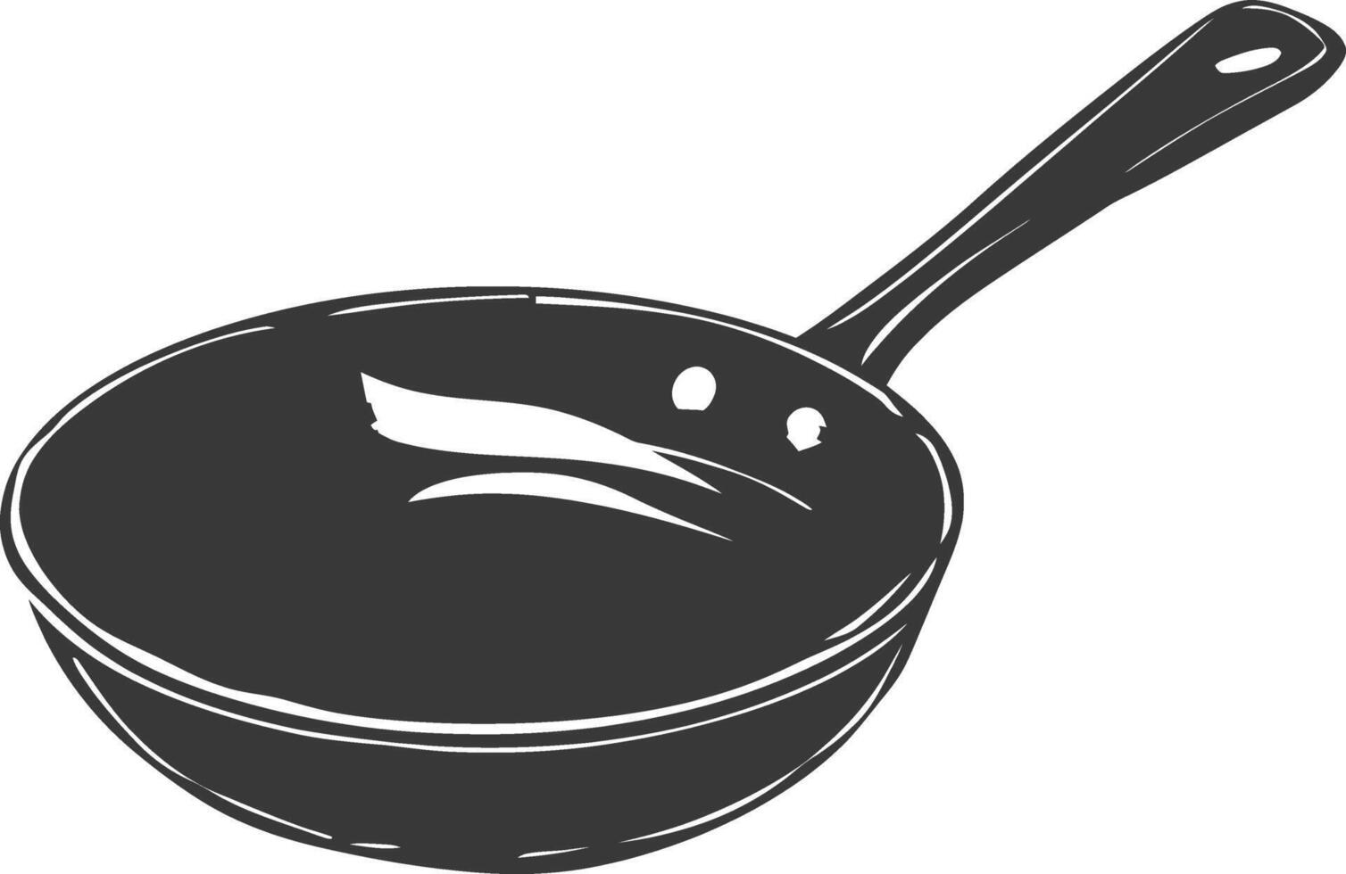 AI generated Silhouette Pan Cooking Tool black color only vector