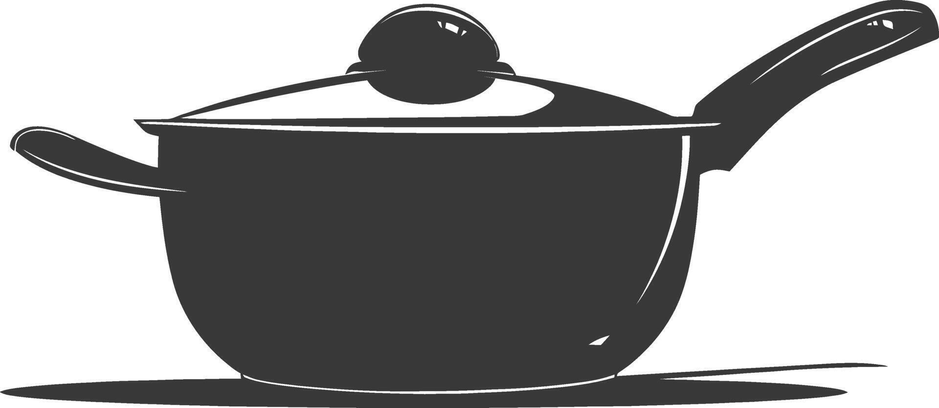 AI generated Silhouette Pan Cooking Tool black color only vector