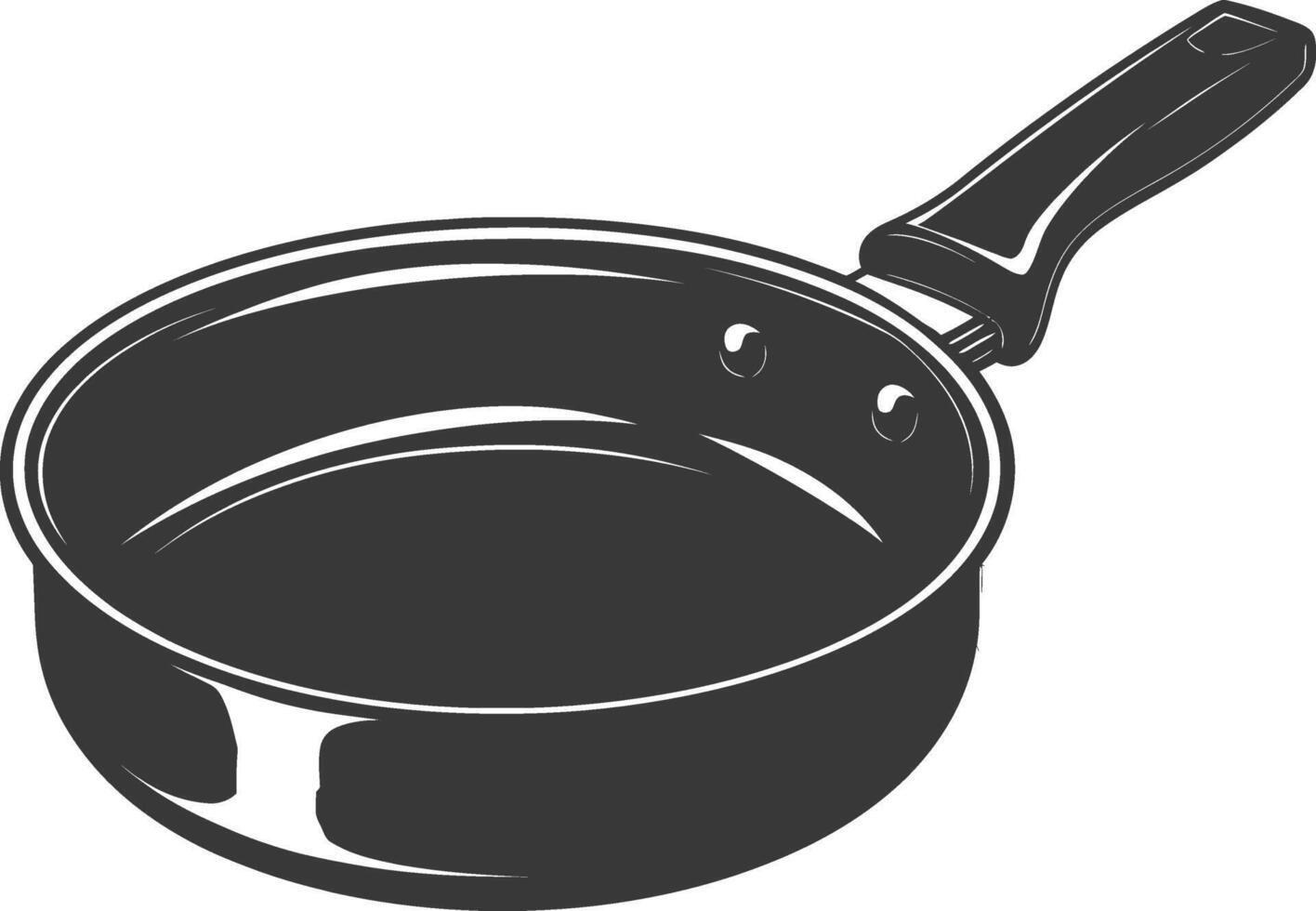 AI generated Silhouette Pan Cooking Tool black color only vector