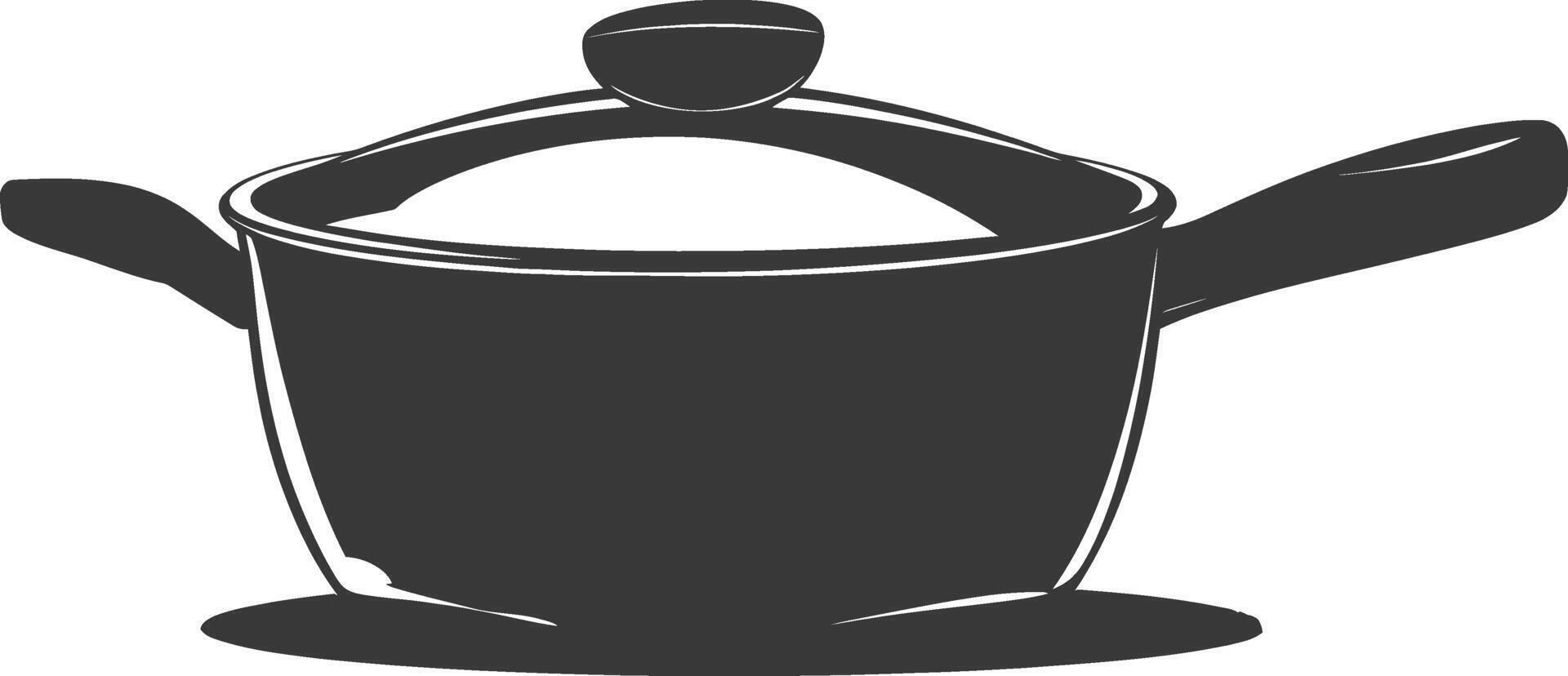 AI generated Silhouette Pan Cooking Tool black color only vector