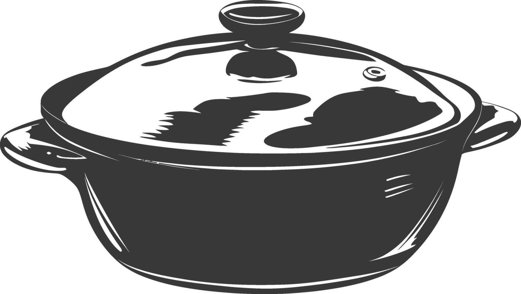 AI generated Silhouette Pan Cooking Tool black color only vector