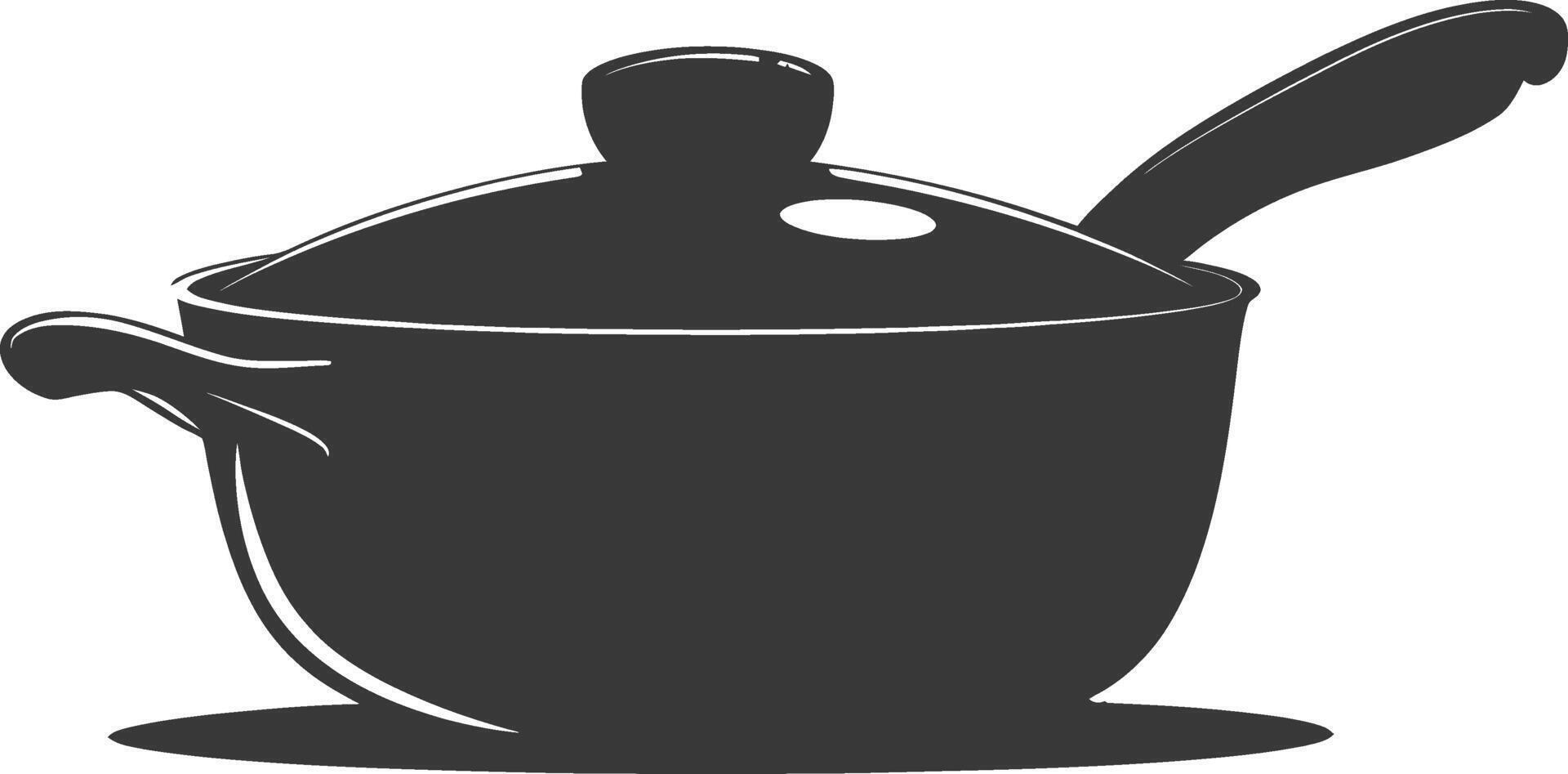 AI generated Silhouette Pan Cooking Tool black color only vector