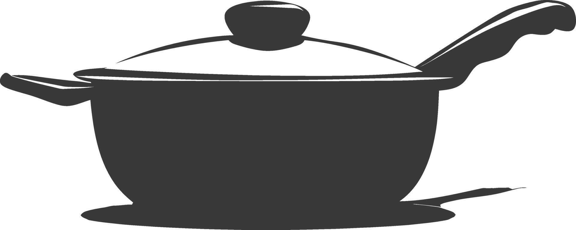 AI generated Silhouette Pan Cooking Tool black color only vector