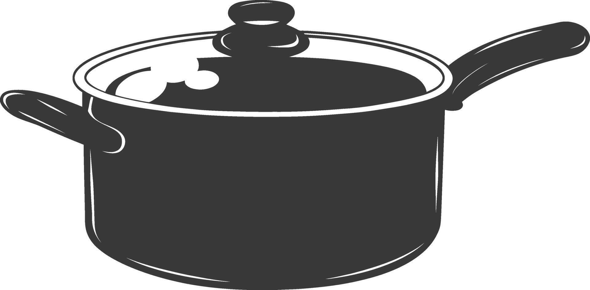 AI generated Silhouette Pan Cooking Tool black color only vector