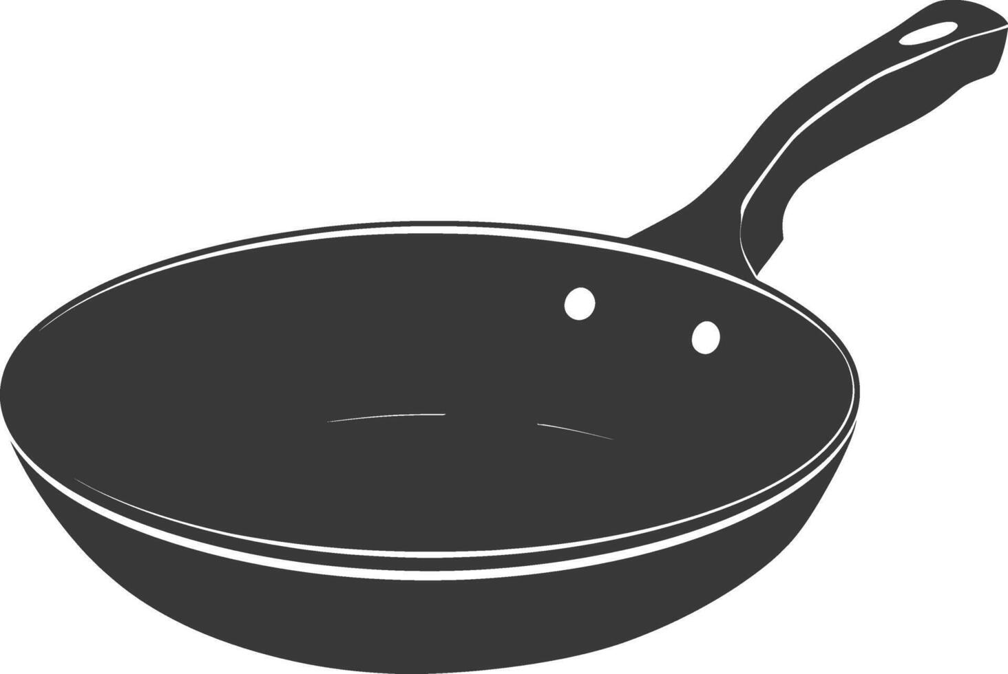 AI generated Silhouette Pan Cooking Tool black color only vector