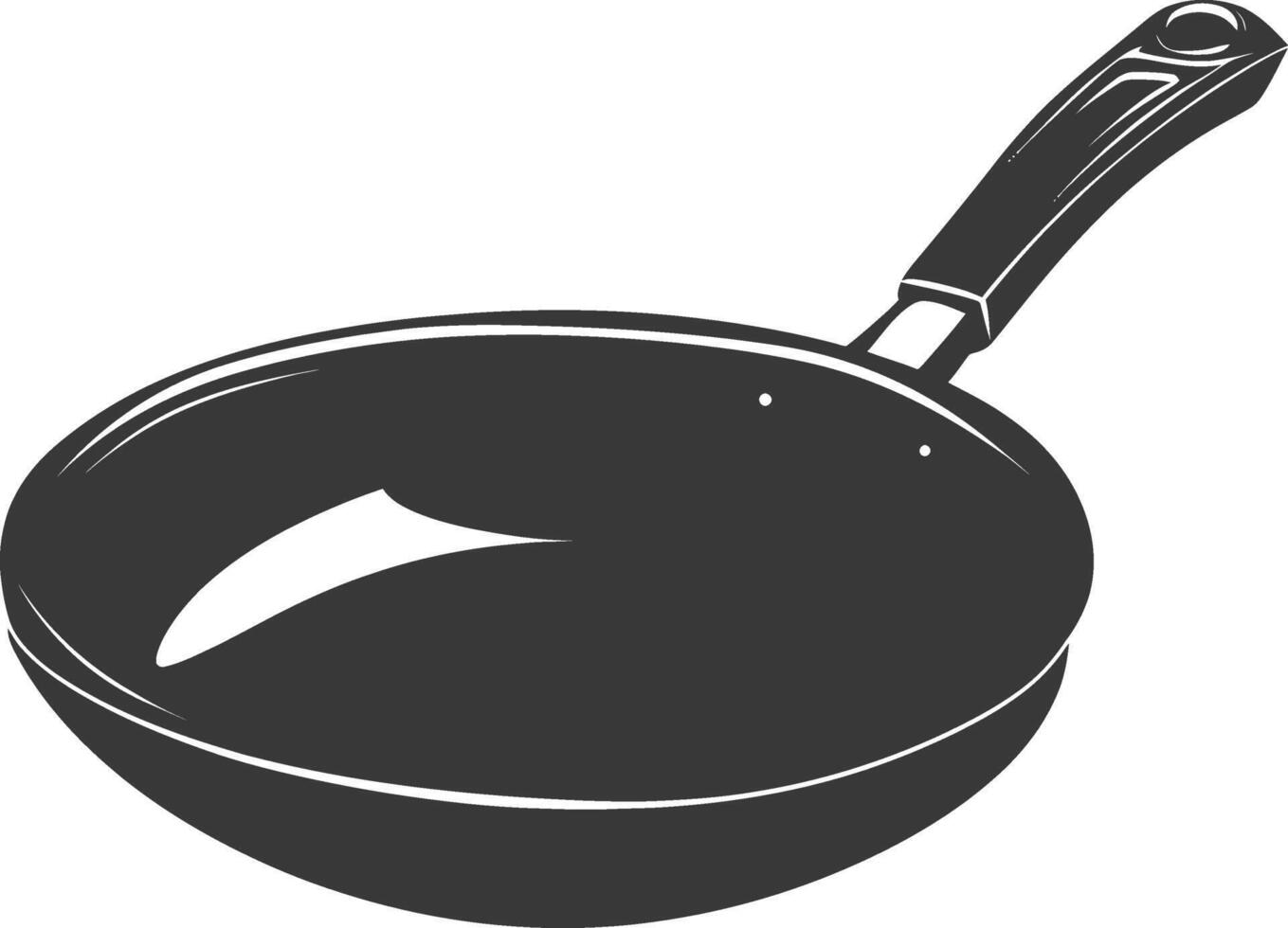 AI generated Silhouette Pan Cooking Tool black color only vector