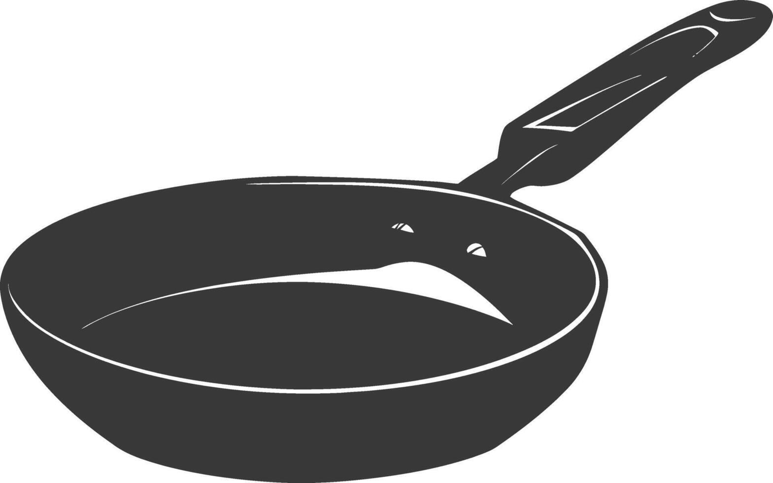 AI generated Silhouette Pan Cooking Tool black color only vector