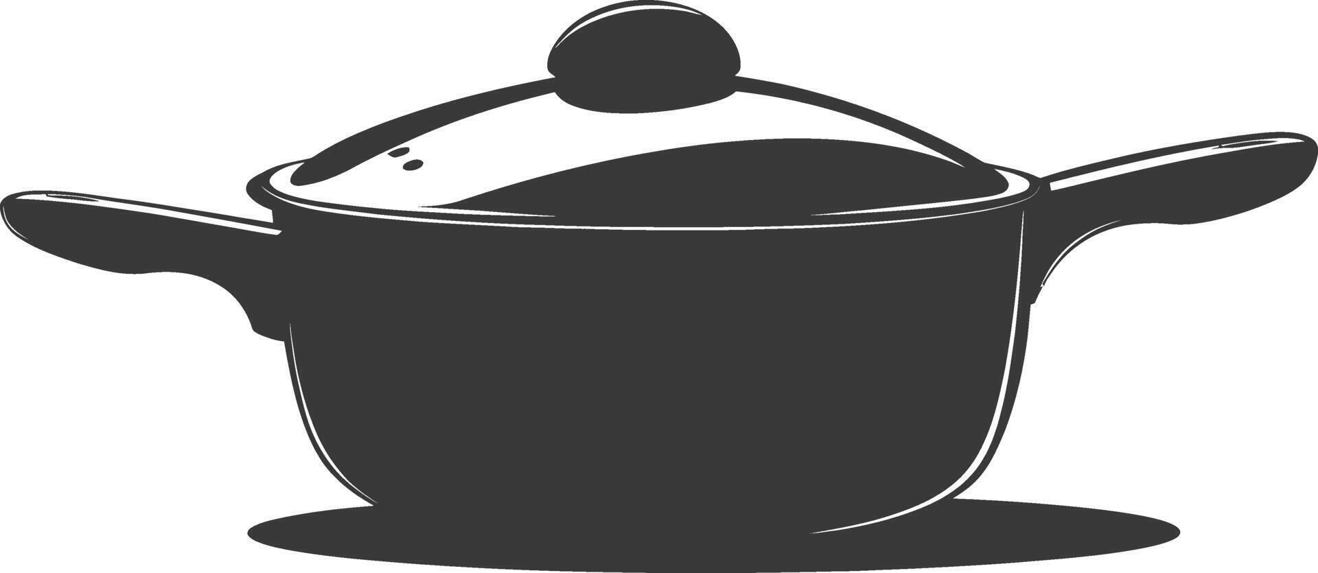 AI generated Silhouette Pan Cooking Tool black color only vector