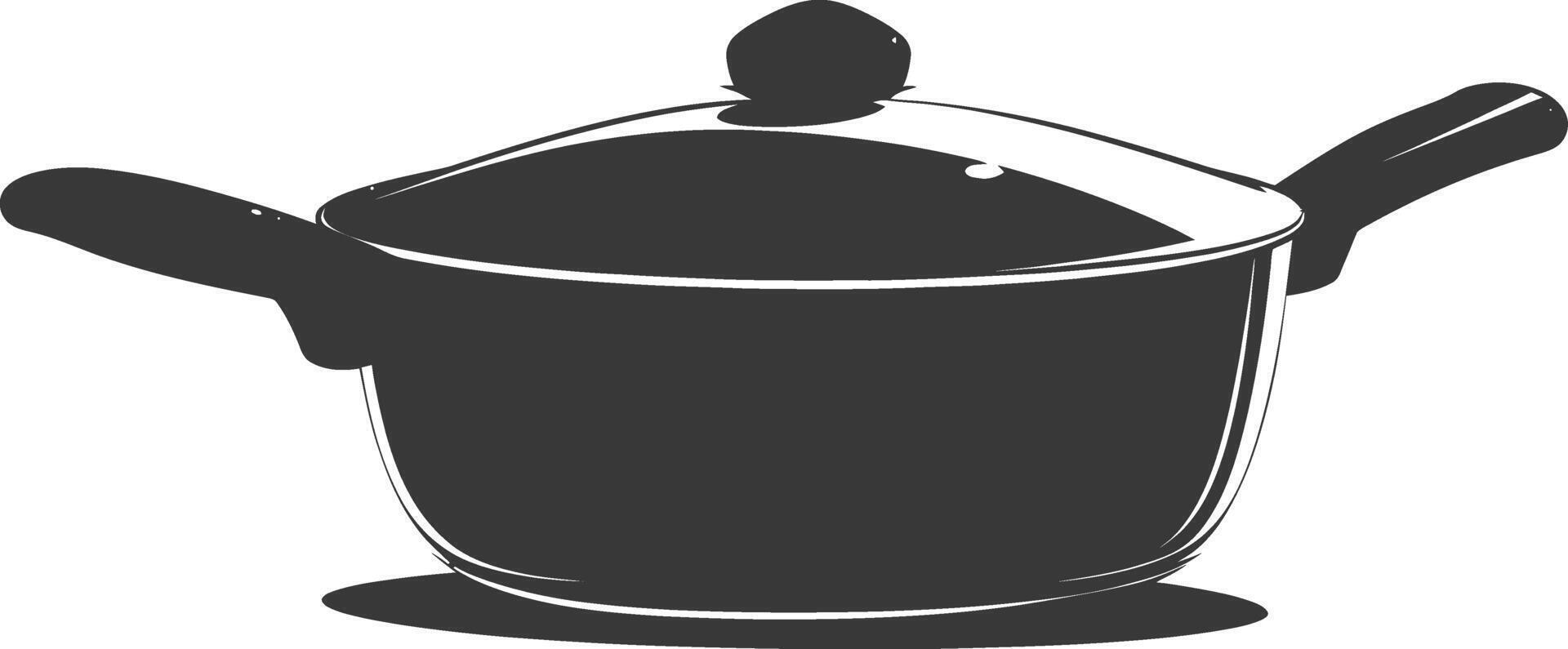 AI generated Silhouette Pan Cooking Tool black color only vector