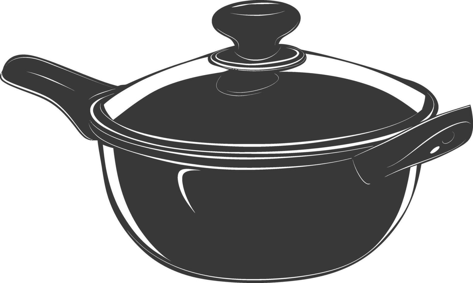 AI generated Silhouette Pan Cooking Tool black color only vector