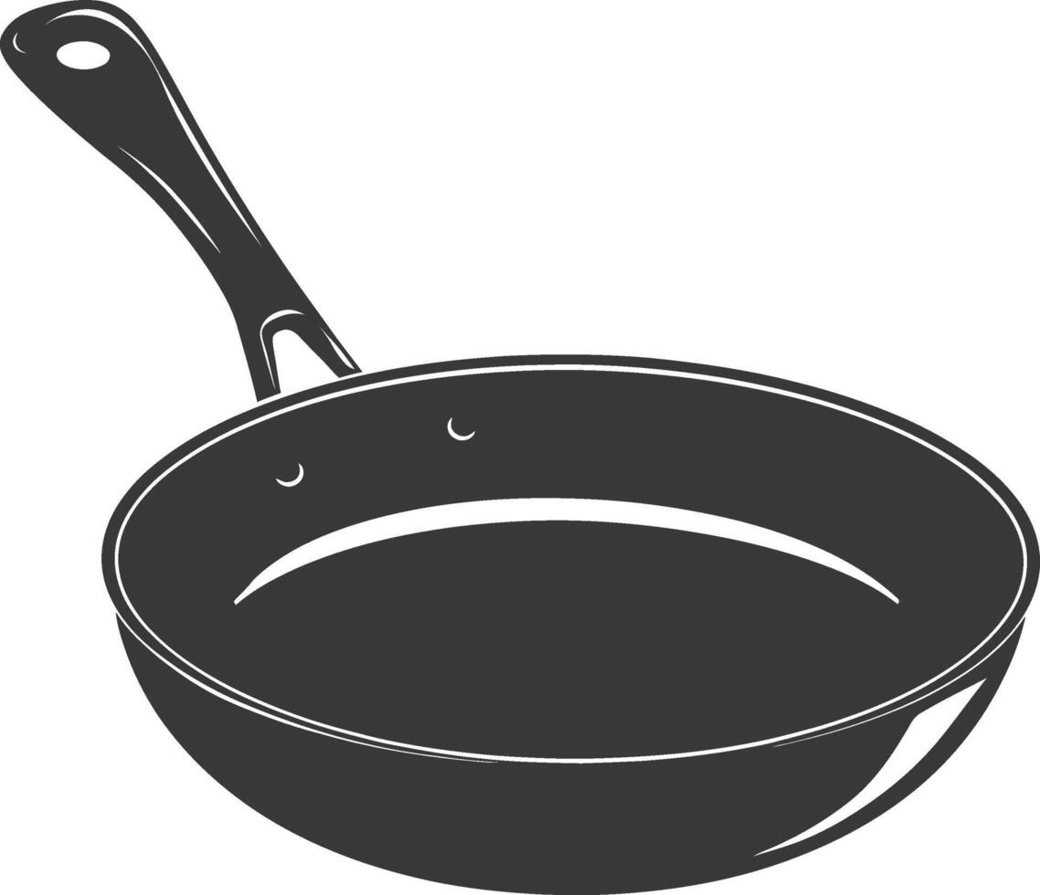 AI generated Silhouette Pan Cooking Tool black color only vector
