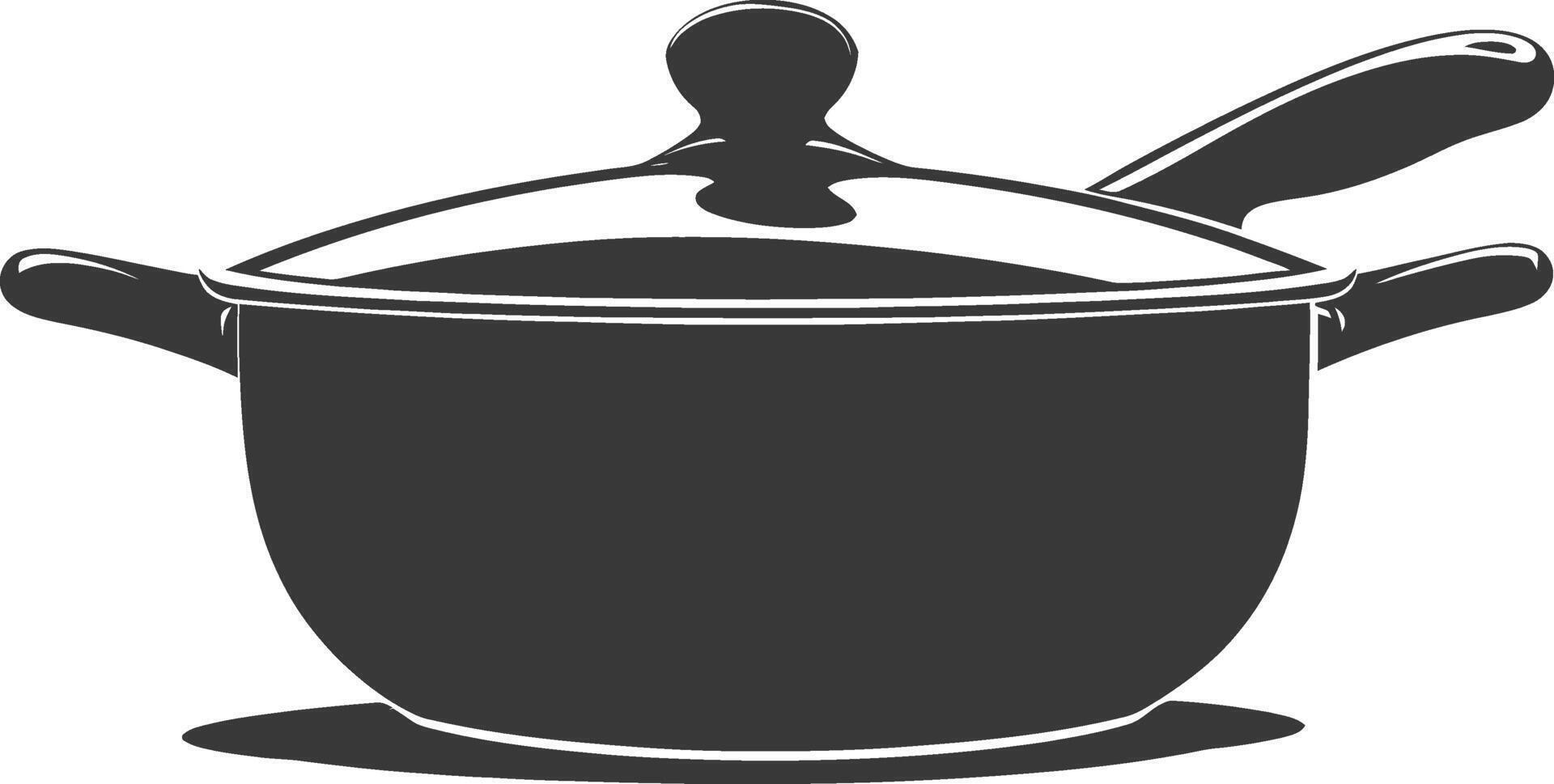 AI generated Silhouette Pan Cooking Tool black color only vector
