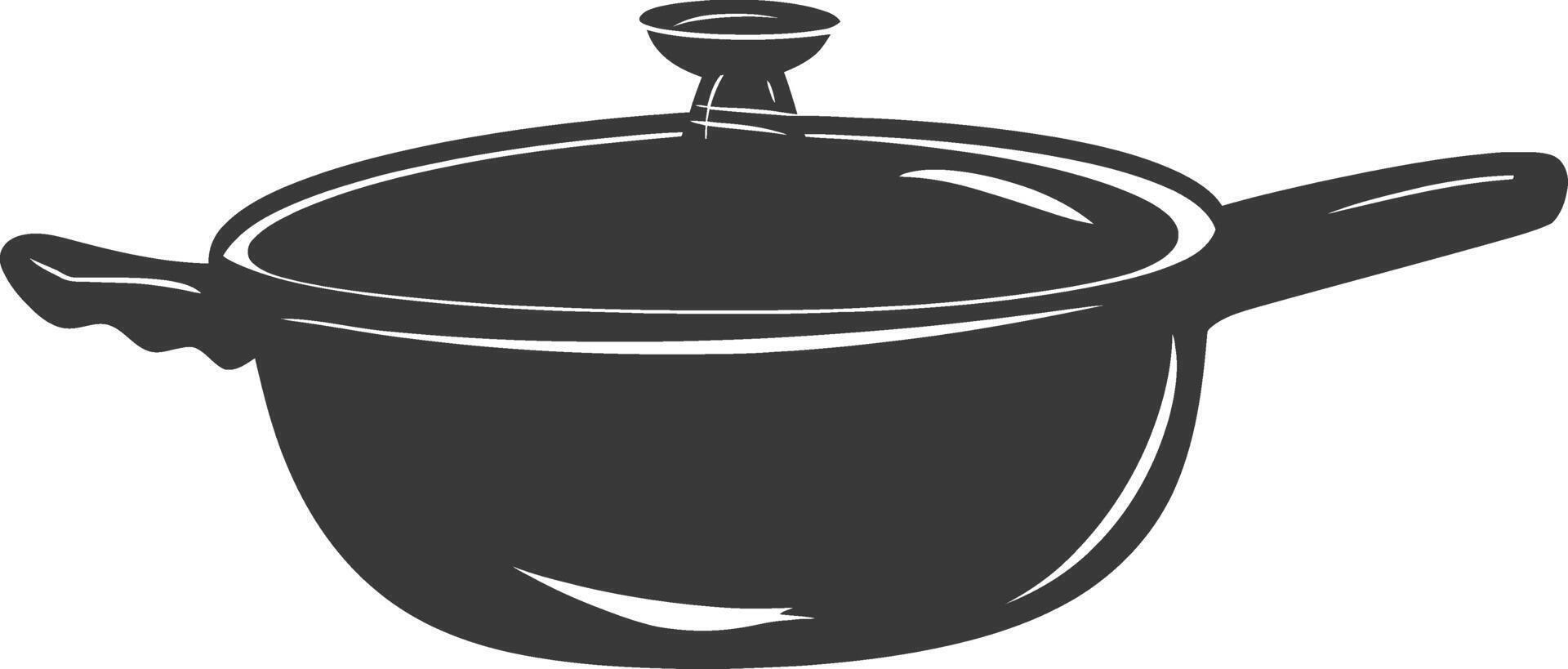 AI generated Silhouette Pan Cooking Tool black color only vector