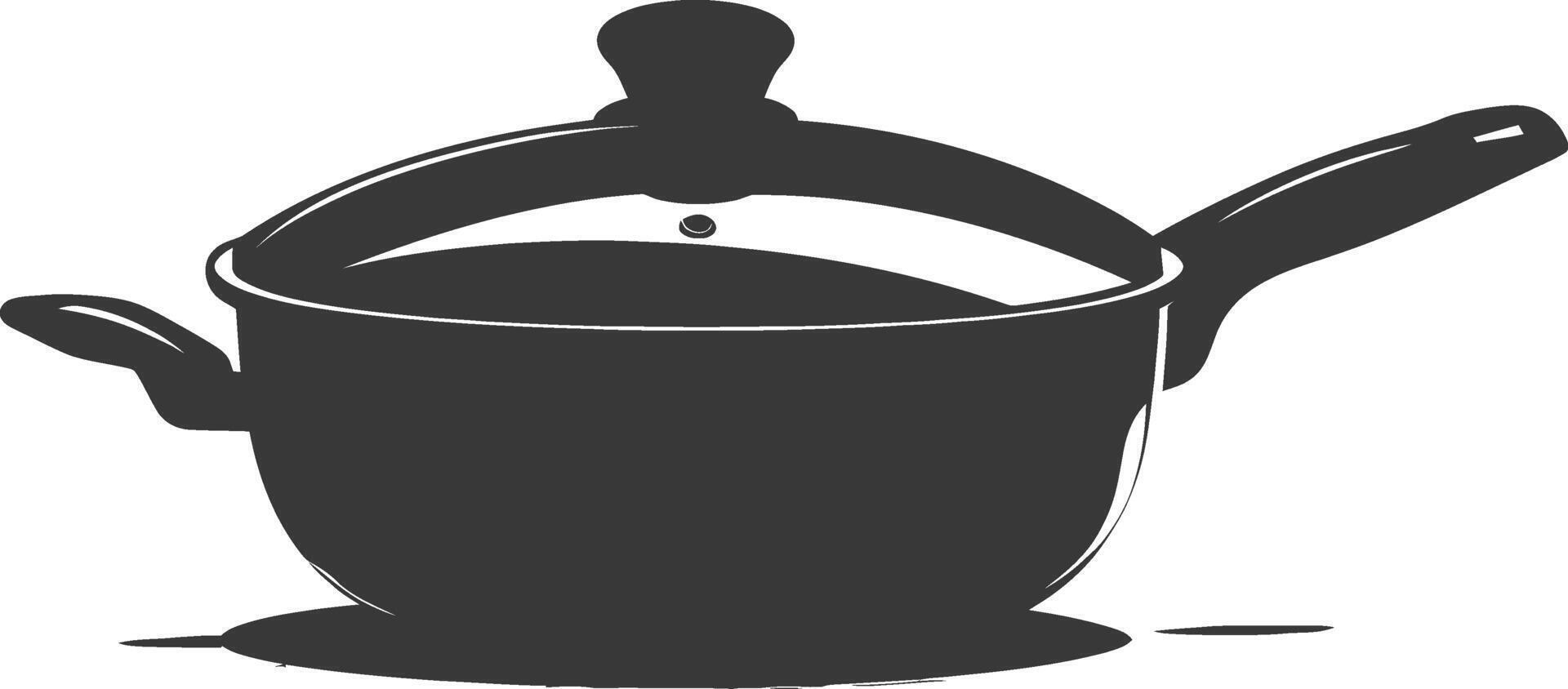 AI generated Silhouette Pan Cooking Tool black color only vector