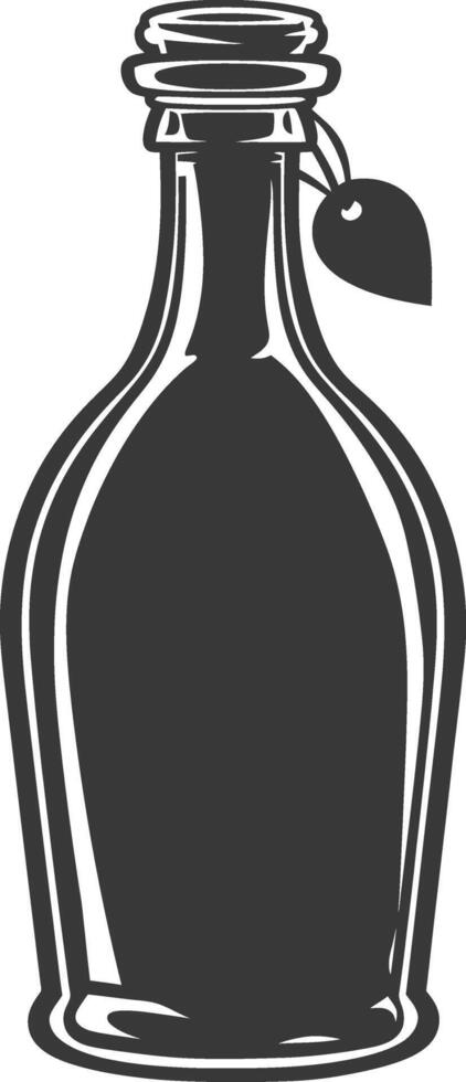 AI generated Silhouette Scandinavian Unique bottle black color only vector