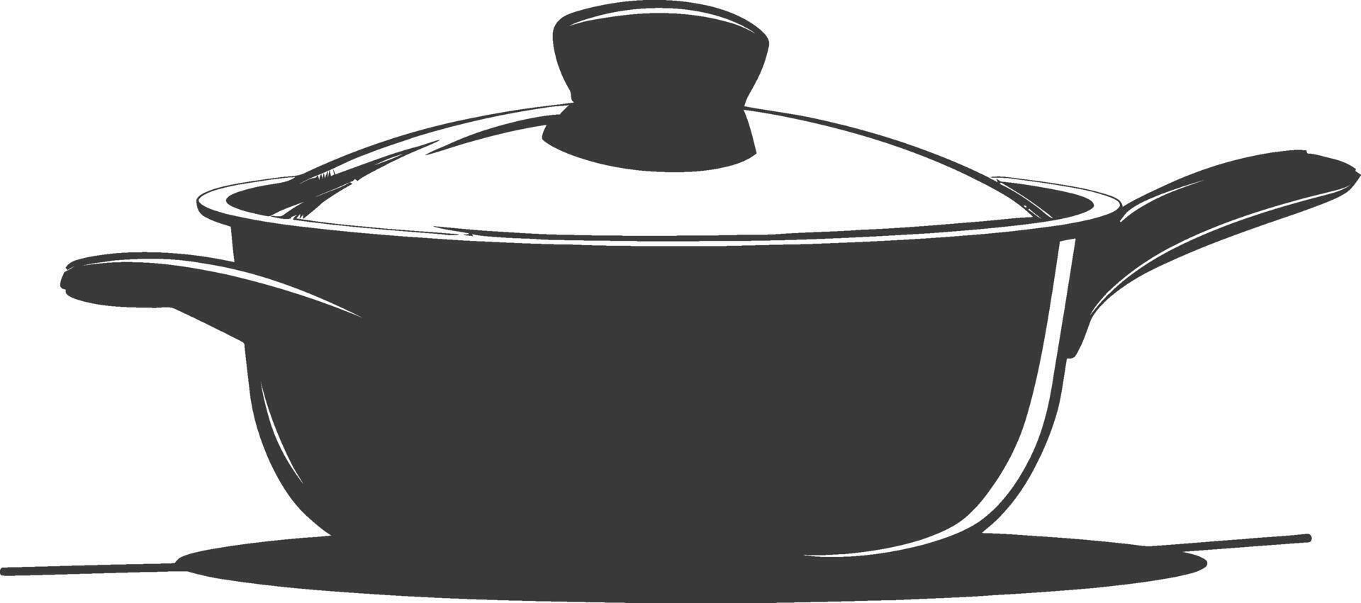 AI generated Silhouette Pan Cooking Tool black color only vector