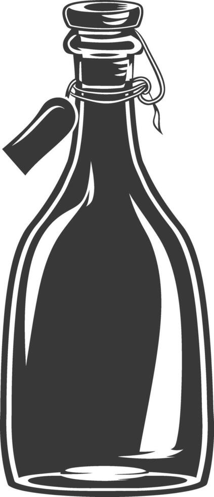 AI generated Silhouette Scandinavian Unique bottle black color only vector