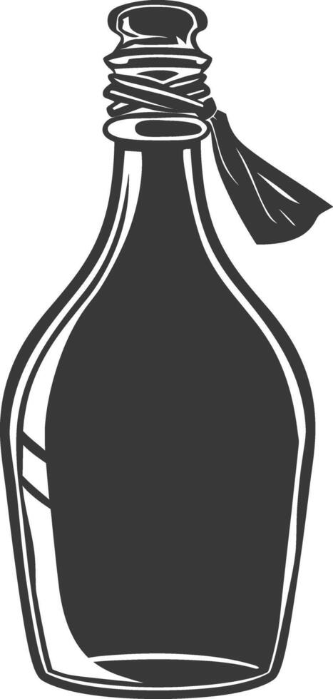 AI generated Silhouette Scandinavian Unique bottle black color only vector