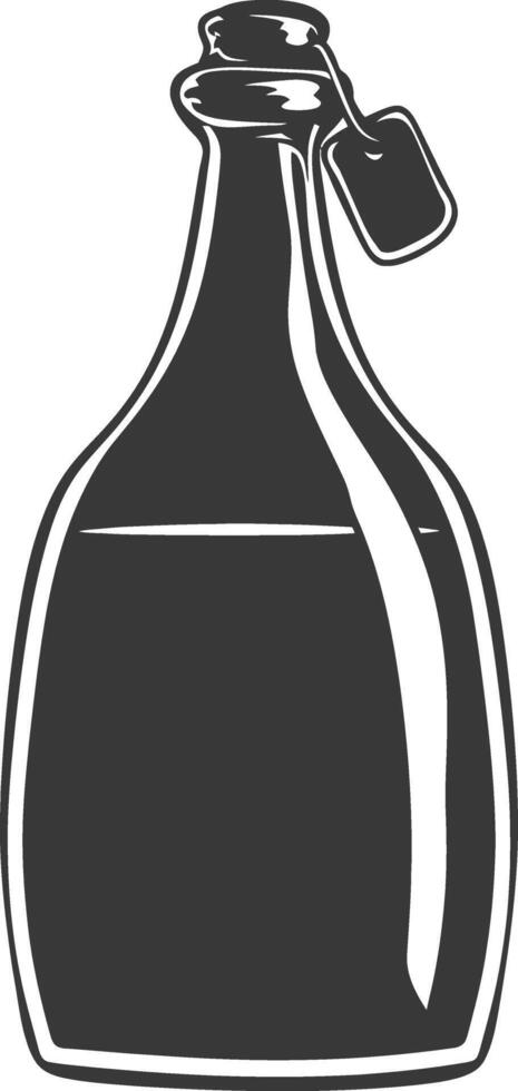 AI generated Silhouette Scandinavian Unique bottle black color only vector