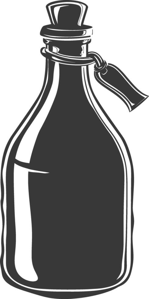 AI generated Silhouette Scandinavian Unique bottle black color only vector