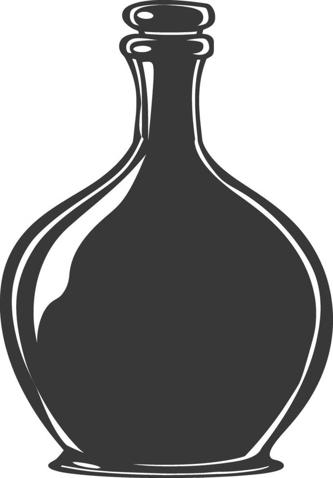 AI generated Silhouette Scandinavian Unique bottle black color only vector