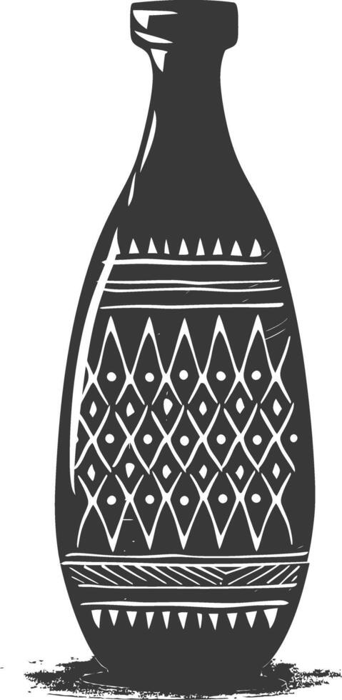 AI generated Silhouette Scandinavian Unique bottle black color only vector