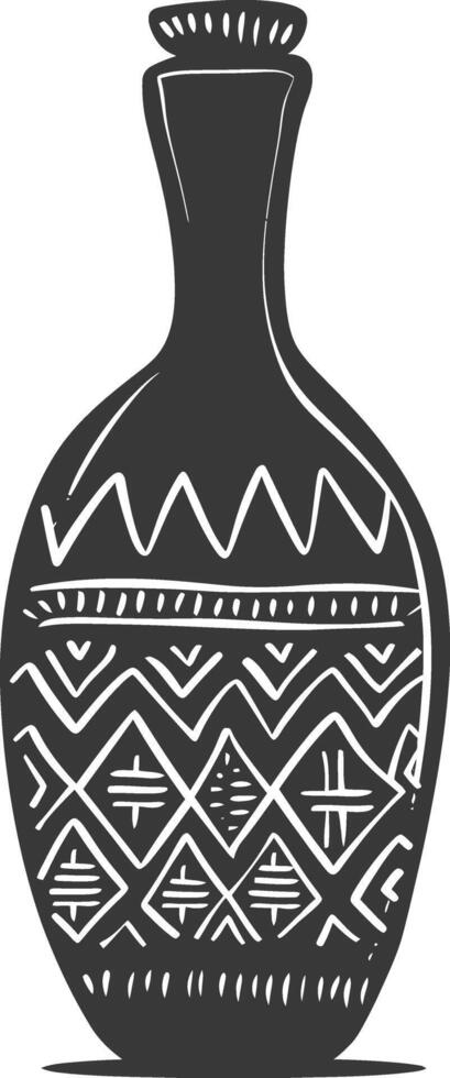 AI generated Silhouette Scandinavian Unique bottle black color only vector