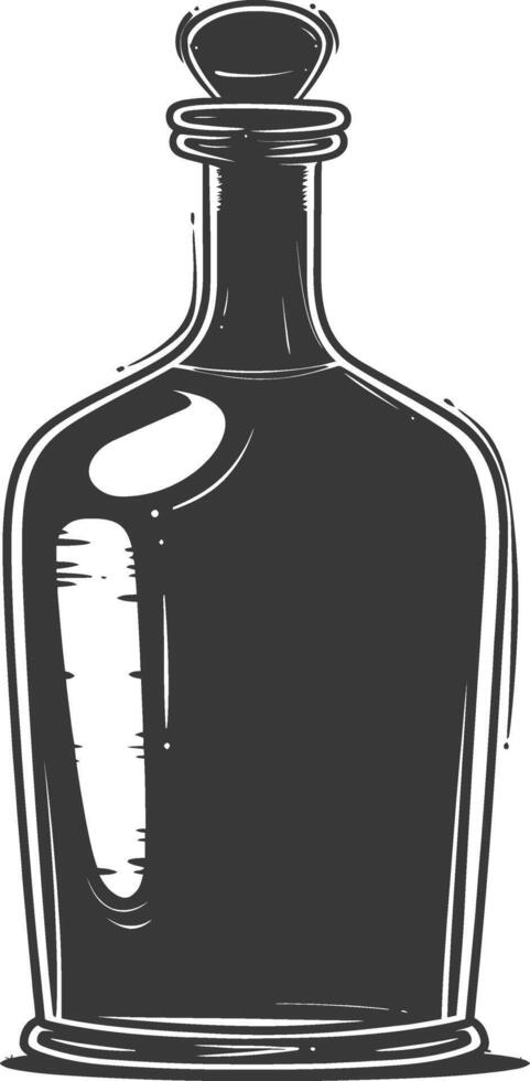 AI generated Silhouette Scandinavian Unique bottle black color only vector