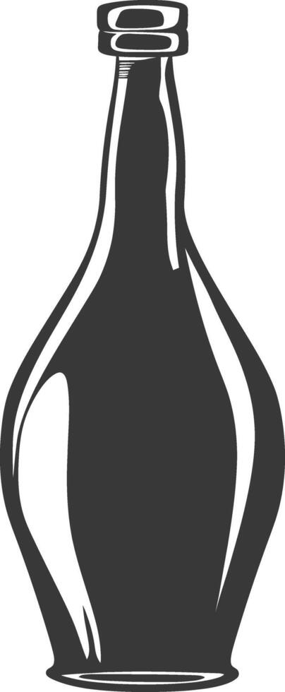 AI generated Silhouette Scandinavian Unique bottle black color only vector