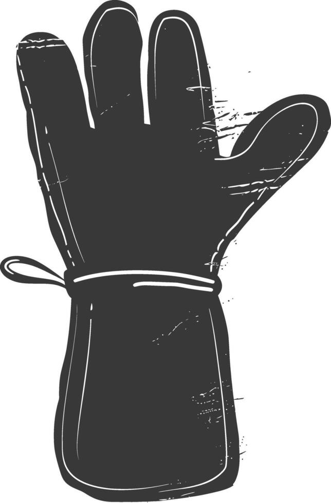 AI generated Silhouette oven glove black color only full vector